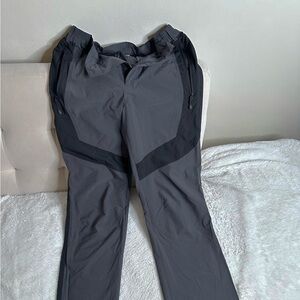 Grey and black hiking pants